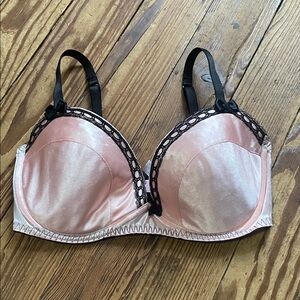 Victoria's Secret Satin Blush and Black Lace Bra